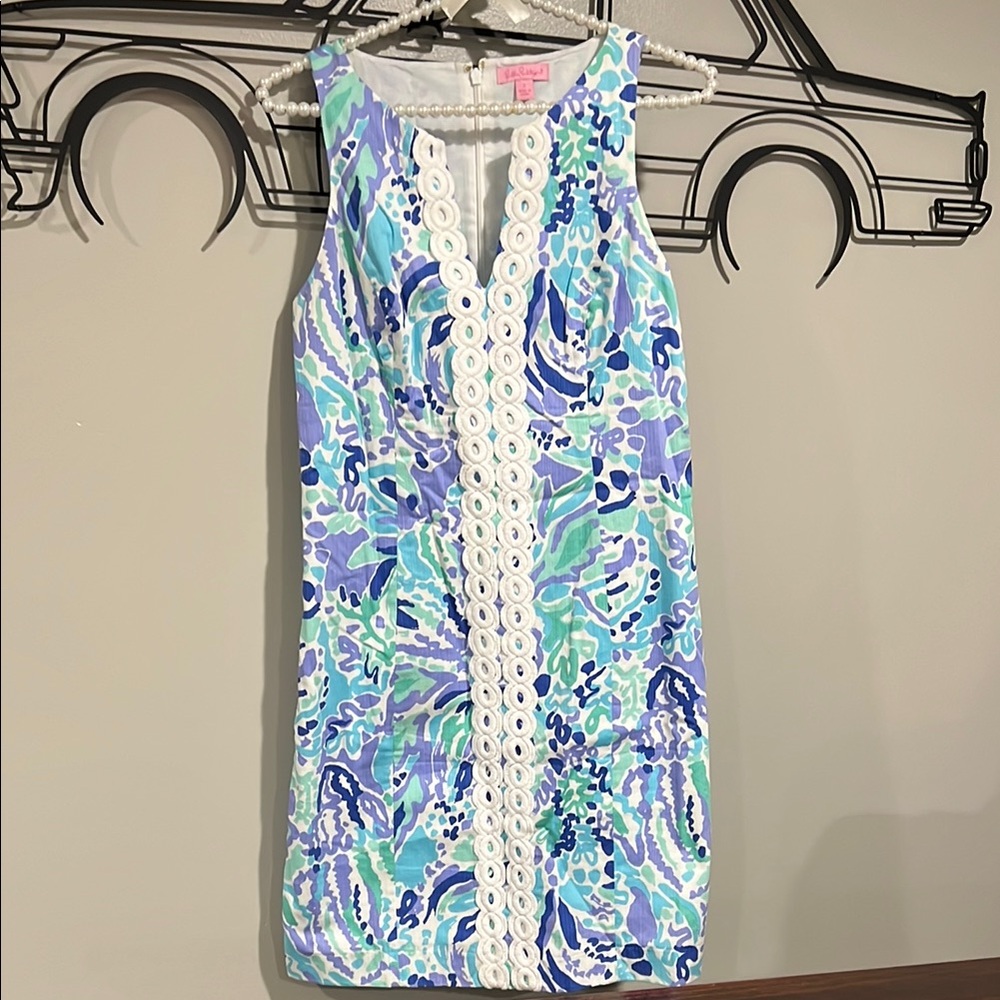Lilly Pulitzer Blue Sleeveless V-Neck Sundress